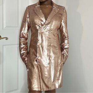 Rose Gold Sequin Blazer Dress